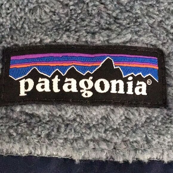 Patagonia Re-Tool Light Blue Navy Snap T Synchilla Pullover Fleece - Picture 14 of 16